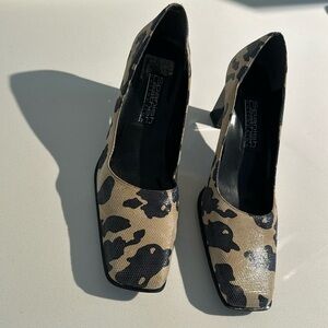 Vintage Spanish Leather Collection by Sergio Zelcer Animal Print Heels Size 7.5
